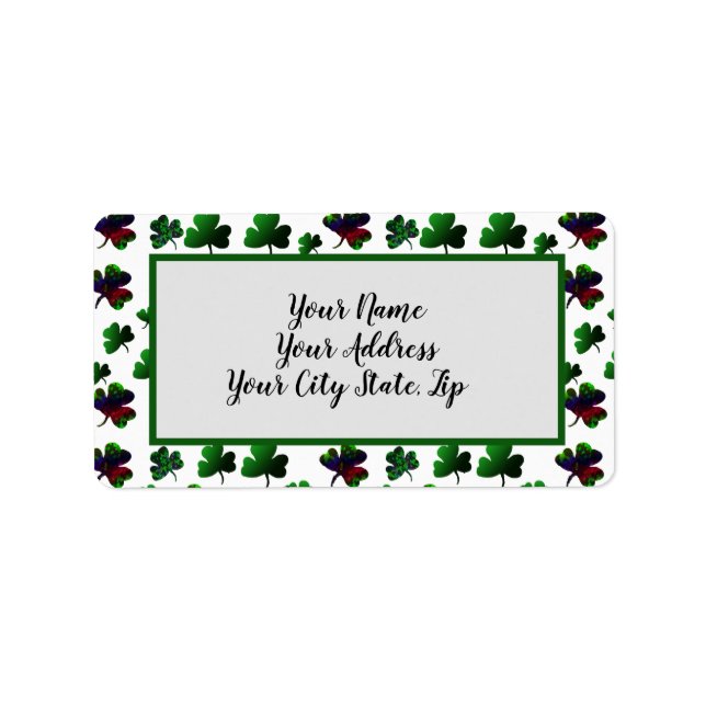 Étiquette Conception de Shamrockr Chanceux Arc-en-ciel (Devant)