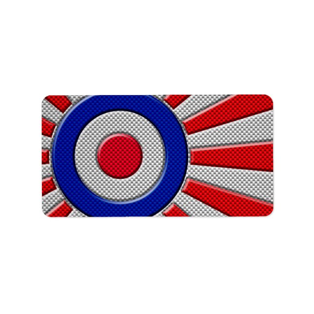 Étiquette Conception de Sunburst Roundel Mod en fibre de car (Devant)