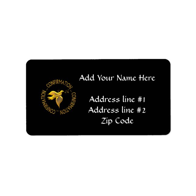 Étiquette Confirmation en or et Holy Spirit (Devant)