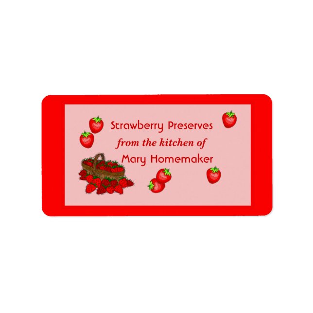 Étiquette Confiture de fraises ou réserves de fraises Étique (Devant)