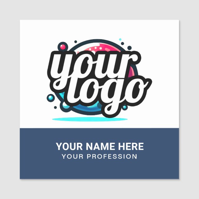 Étiquette Cool carré Nom de l'élément employé Logo (Devant)