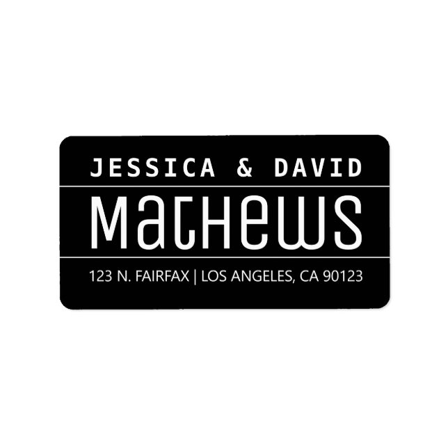 Étiquette Cool Créatif à l'air noir et blanc (Devant)