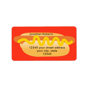 Étiquette Cool Funny Hot Dog Novelty Red Return Adresse