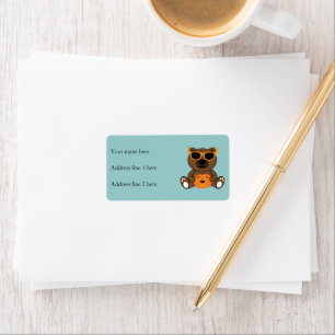 Étiquette Cool mignon Halloween lunettes de soleil et citrou