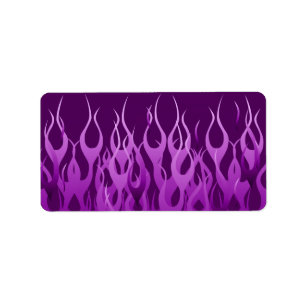 Étiquette Cool Purple Racing Flames Design