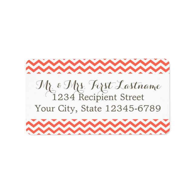 Étiquette Coral Zigzag (Devant)