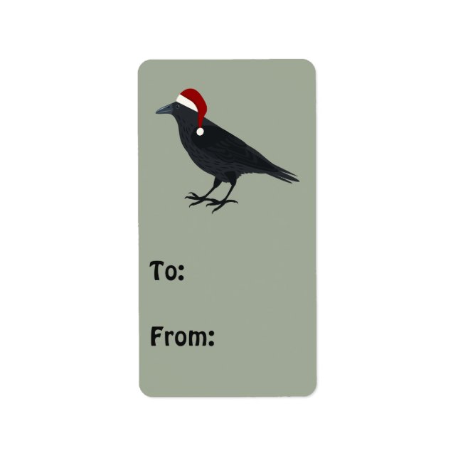 Étiquette Corbeau de Noël (Devant)