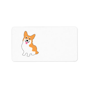 Étiquette Corgi Chiot mignon et souriant