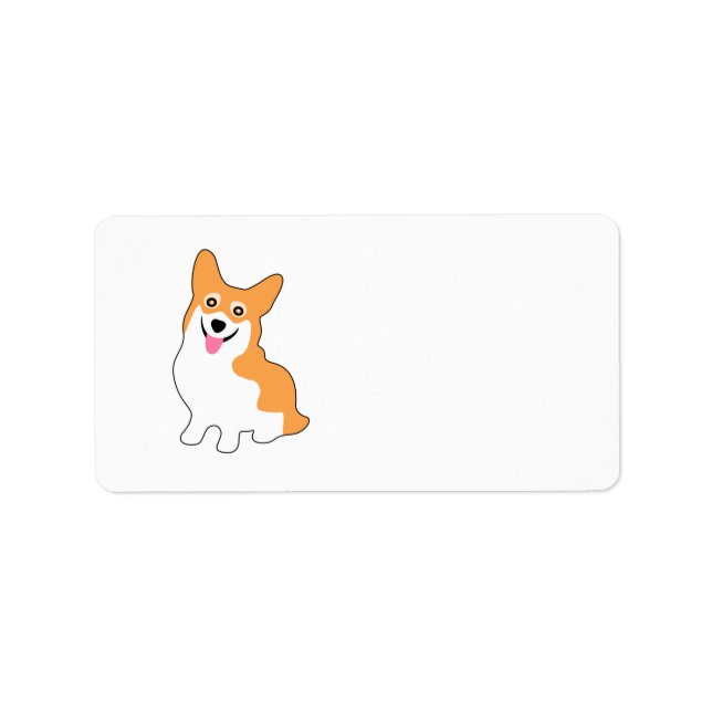 Étiquette Corgi Chiot mignon et souriant (Devant)