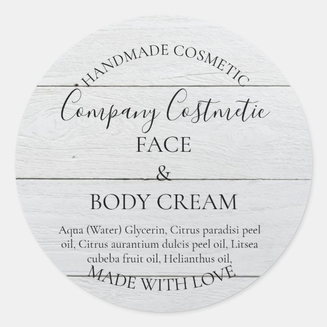 Étiquette cosmétique maison personnalisé (Devant)