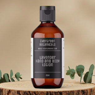étiquette cosmétique moderne minimaliste - noir et