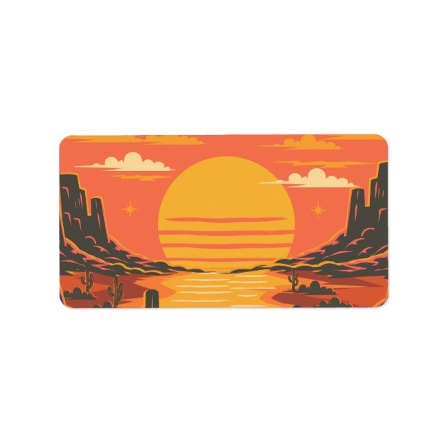 Étiquette Coucher de soleil (Devant)