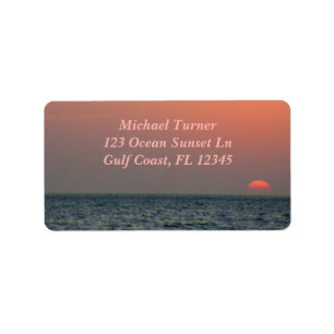Étiquette Coucher de soleil de corail doux Océan pacifique F