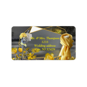 Étiquette Couleur "Mariage" Jaune et gris 2021 Coucher de so