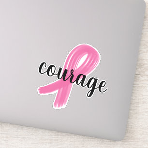 Étiquette Courage rose Ruban Cancer du Sein