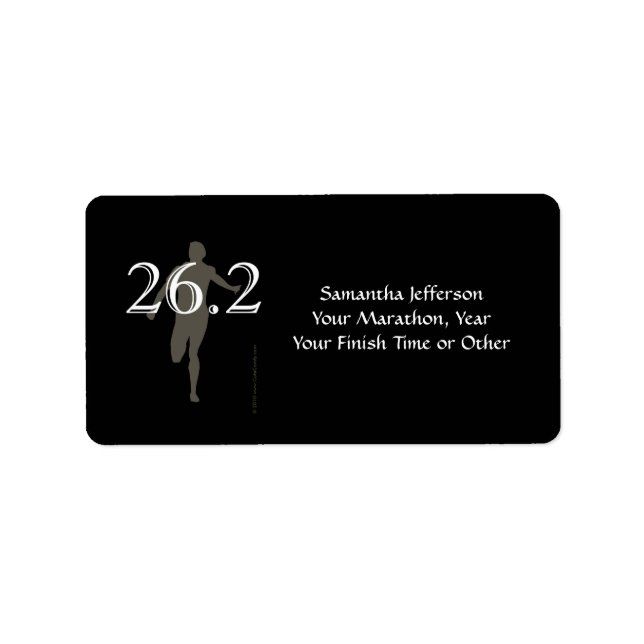 Étiquette Coureur de marathon personnalisé 26.2 Keepsaké noi (Devant)