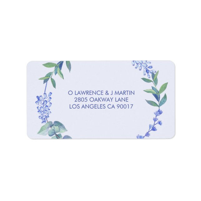 Étiquette Couronne florale de printemps pourpre (Devant)