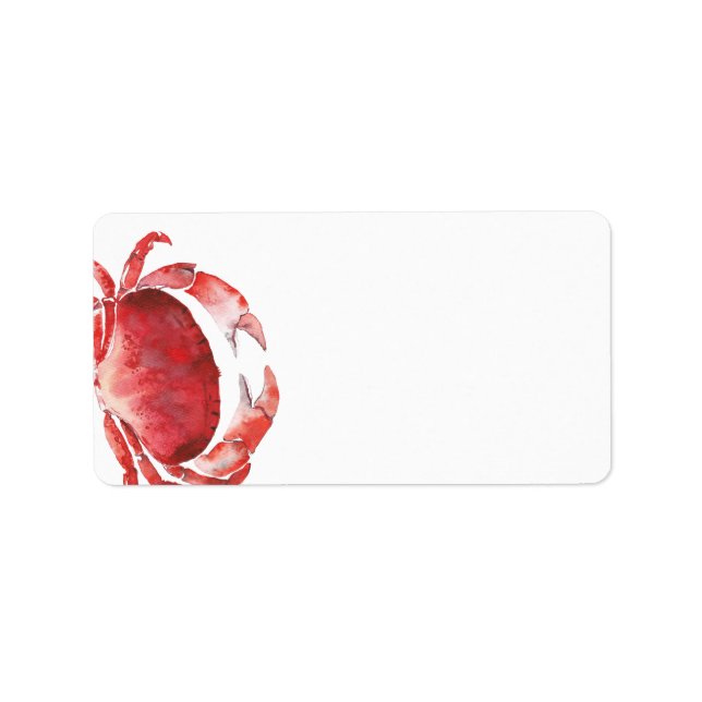 Étiquette Crabe Crimson Adresse Blémée À Thème (Devant)