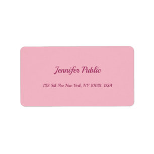 Étiquette Creative Pink Plain Freehand Script Modern Simple