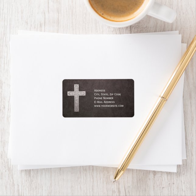 Étiquette Croix Métal Argent Famille Personnelle Religieuse (En situation)