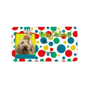 Étiquette Cupcake d'anniversaire - GoldenDoodle