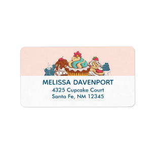 Étiquette Cupcakes Style Rétro Sweet Dessert