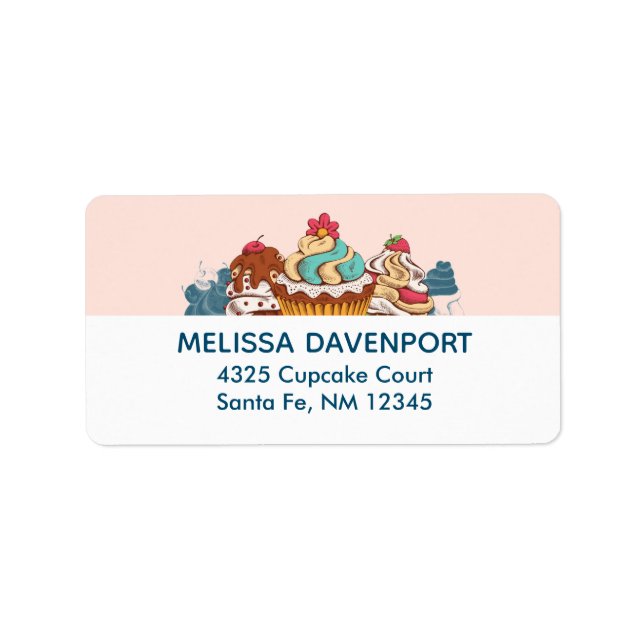 Étiquette Cupcakes Style Rétro Sweet Dessert (Devant)