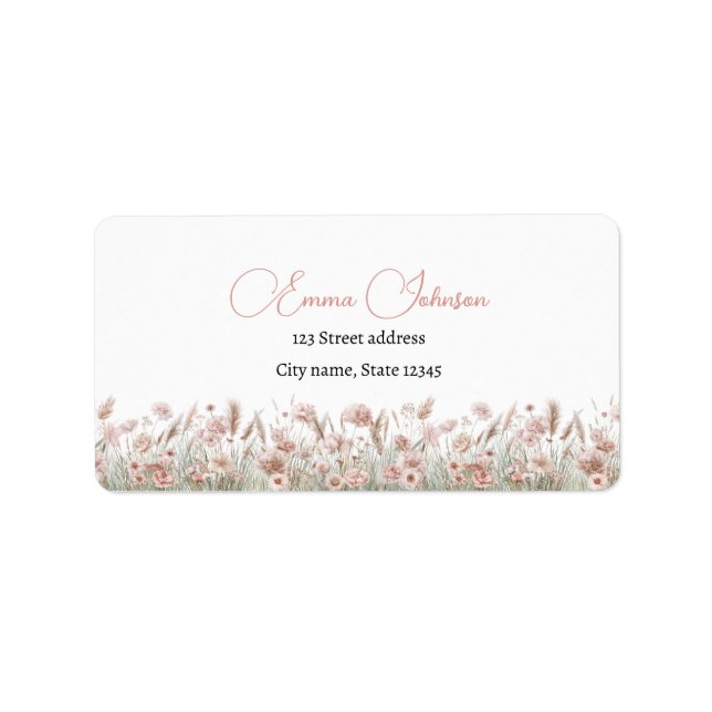 Étiquette Custom Boho Wildflower Return Address Labels (Devant)