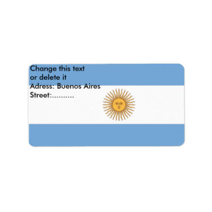 Étiquette Custom Label with Flag of Argentina