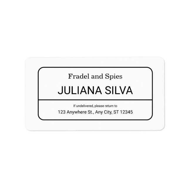 Étiquette Custom Return Address Label (Devant)