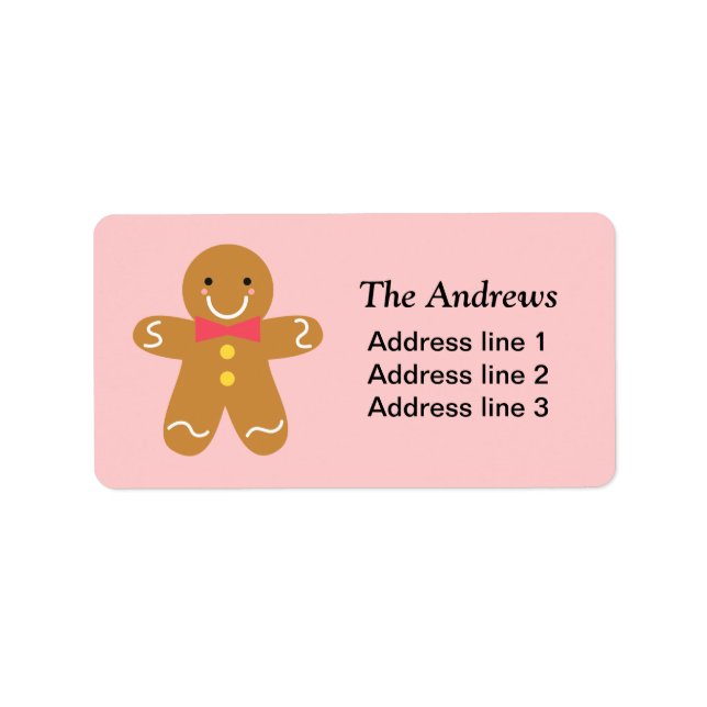 Étiquette Cute and Happy Gingerbread (Devant)