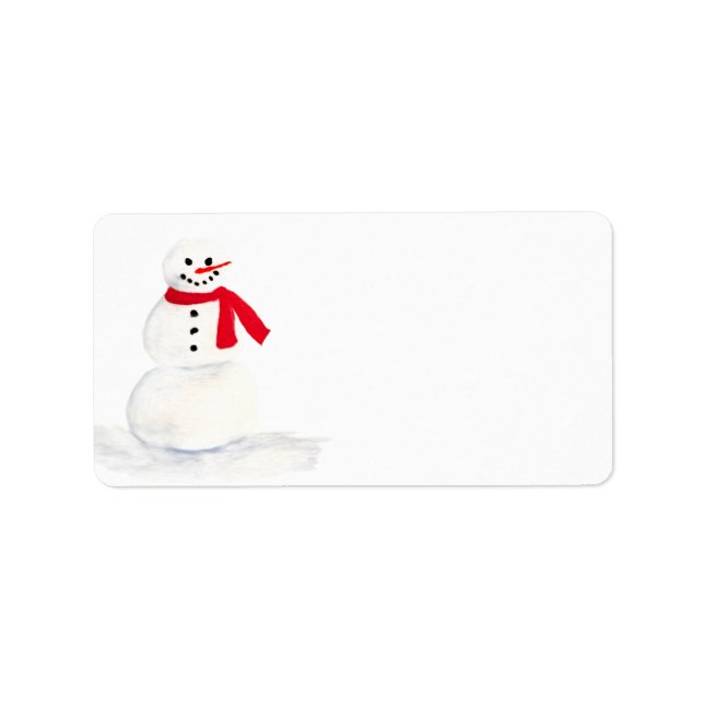 Étiquette Cute Aquarelle Snowman Holiday Blond do-it-yoursel (Devant)