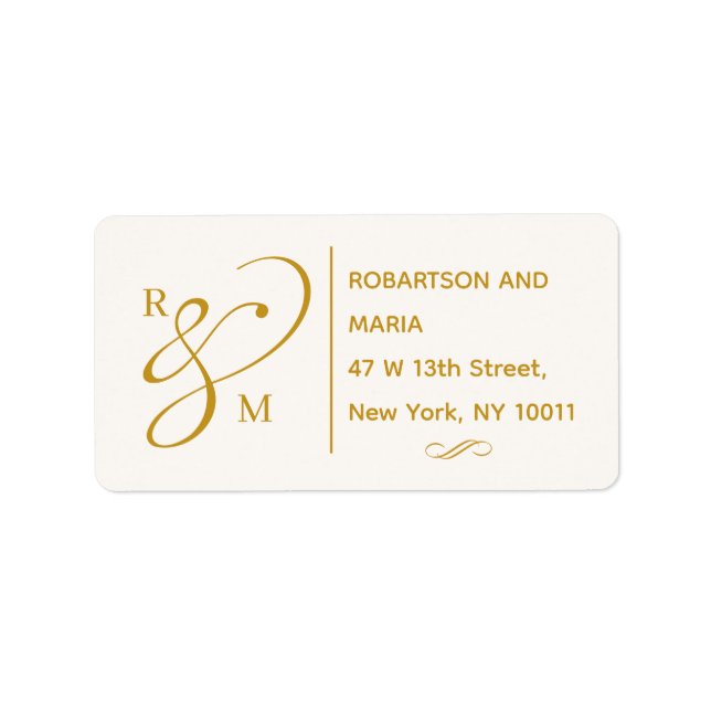 Étiquette Cute Couple Monogram Return Address Label (Devant)