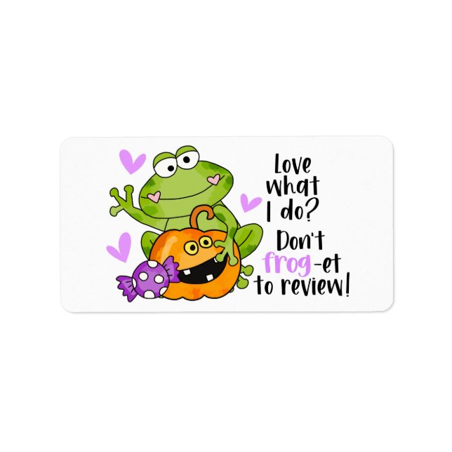 Étiquette Cute Frog Pun Halloween Petite entreprise (Devant)