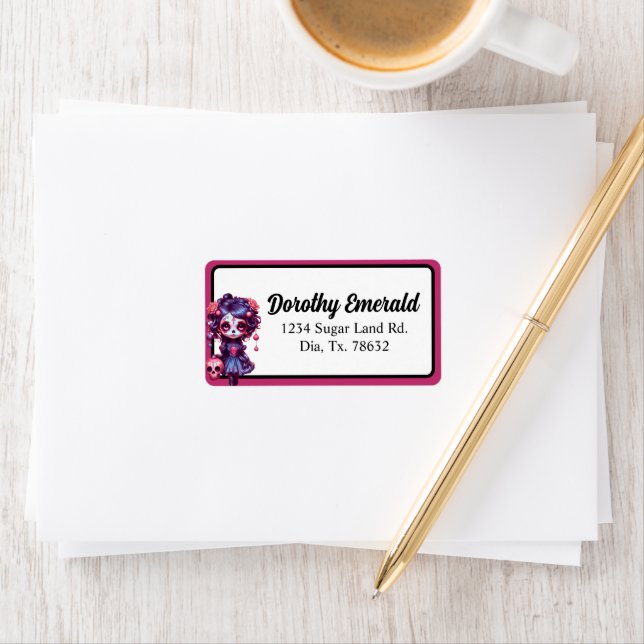 Étiquette Cute Gothique Jardin Sugar Crâne (En situation)