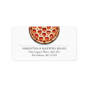 Étiquette Cute Pepperoni Pizza Adresse de retour
