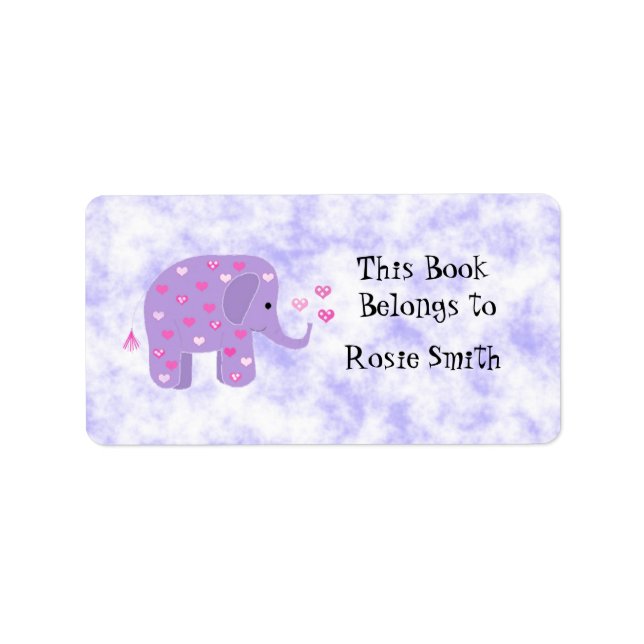 Étiquette Cute Purple Elephant Plaque (Devant)