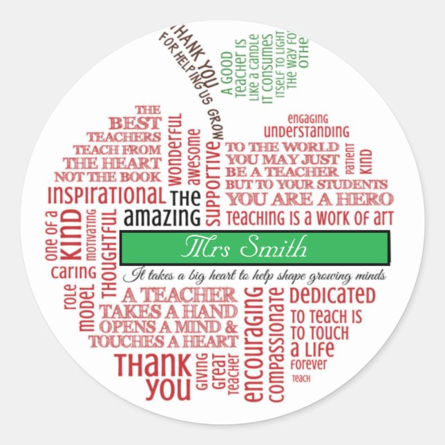 Étiquette d'accessoires pour enseignants (Devant)