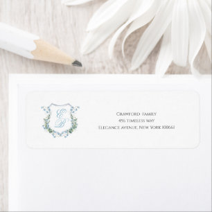 Étiquette d'adresse classique à crête florale de m