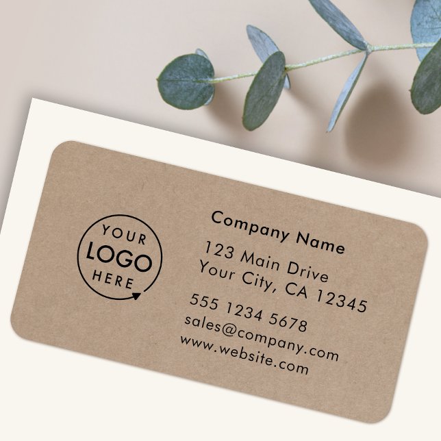 Étiquette d'adresse commerciale | Autocollant de l (Company branded return address labels for everyday business professional mailing needs)