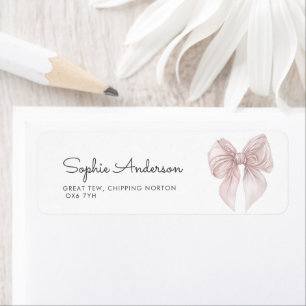 Étiquette d'adresse de Baby Shower au Ruban Rose