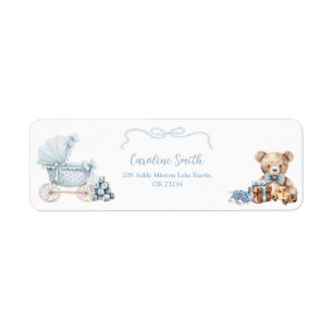 Étiquette d'adresse de Baby Shower Blue Coquette C