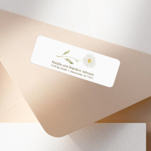 Étiquette d'adresse de Baby Shower Fleur de Pâquer