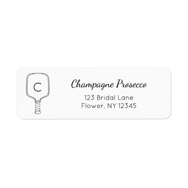 Étiquette d'adresse de douche de mariage moderne d (Devant)
