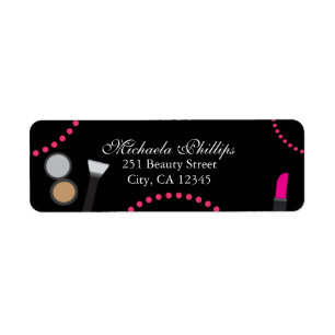 Étiquette d'adresse de fête Glamour Chic Swirl Maq