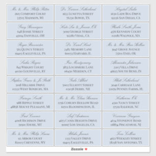 Étiquette d'adresse de l'invité de mariage Dove Bl