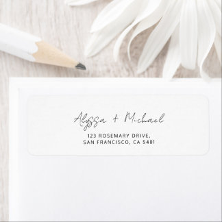Étiquette d'adresse de mariage à l'écriture manusc