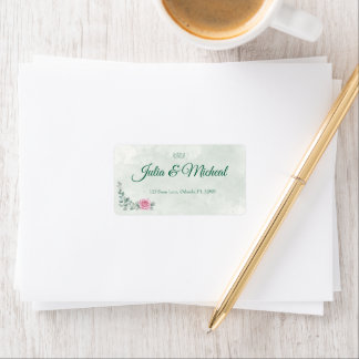 Étiquette d'adresse de mariage Cygne Eucalyptus &