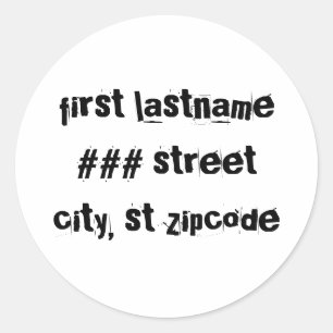 étiquette d'adresse de retour