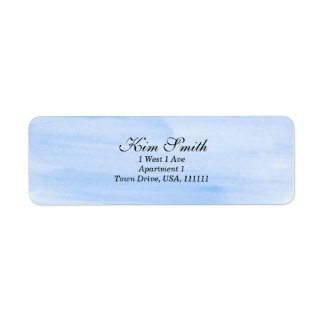 Étiquette d'adresse de retour à l'aquarelle bleue 